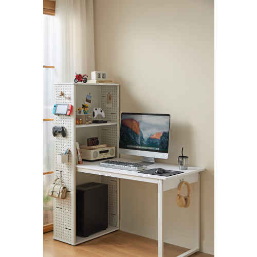 Linspire Ascend Desk with Shelves, White