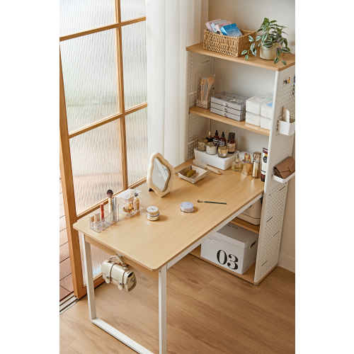 Linspire Ascend Desk with Shelves, Natural & White