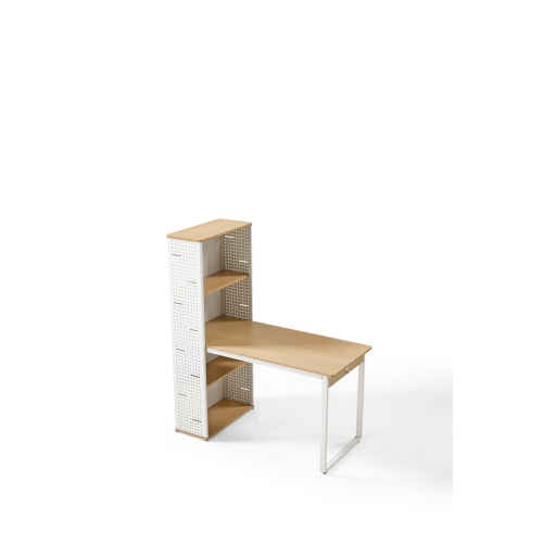 Linspire Ascend Desk with Shelves, Natural & White