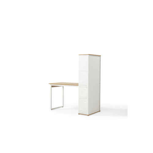 Linspire Ascend Desk with Shelves, Natural & White