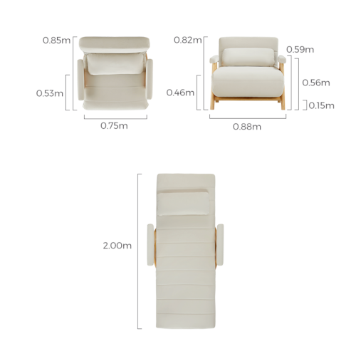 Linspire Aura Foldable Lounge Chair, White