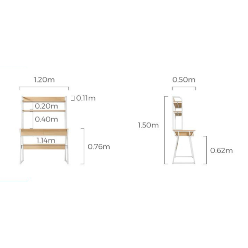 Linspire Axis Study Desk with 2 Drawers, 1.2m, Natural & White