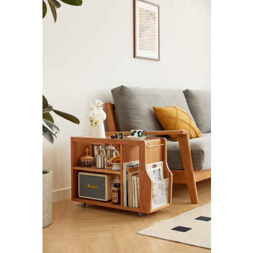 Linspire Flow Solid Wood Side Table with Wheels