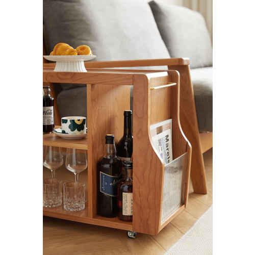 Linspire Flow Solid Wood Side Table with Wheels