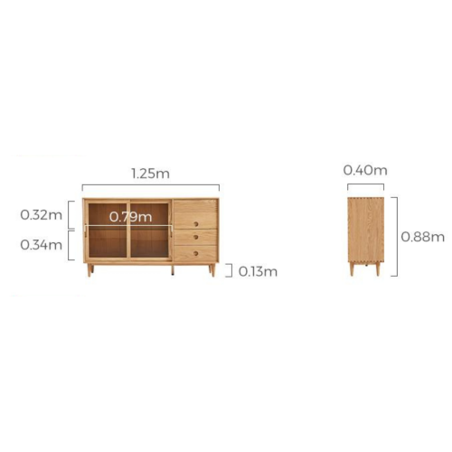 Linspire Flow Solid Wood Sideboard, 1.25m