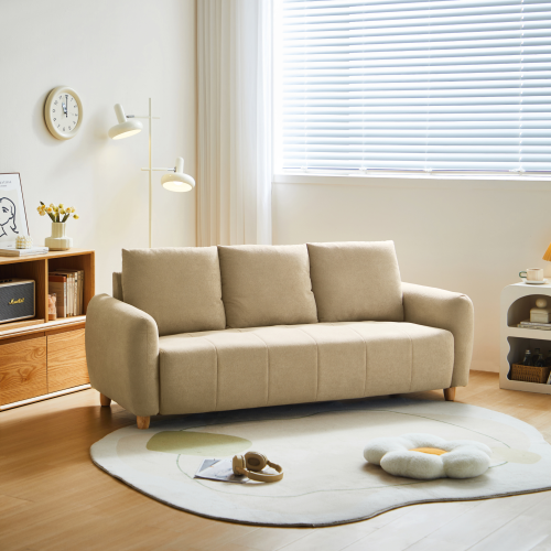 Linspire Aero 3-Seater Boucle Sofa, Beige