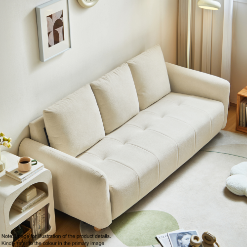 Linspire Aero 3-Seater Boucle Sofa, Beige