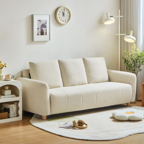 Linspire Aero 3-Seater Boucle Sofa, Off White