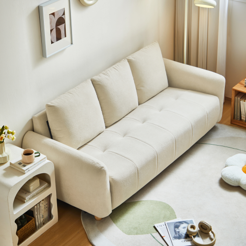 Linspire Aero 3-Seater Boucle Sofa, Off White