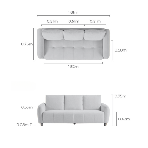 Linspire Aero 3-Seater Boucle Sofa, Off White