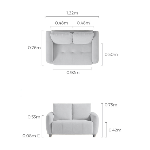 Linspire Aero Boucle Loveseat, Off White