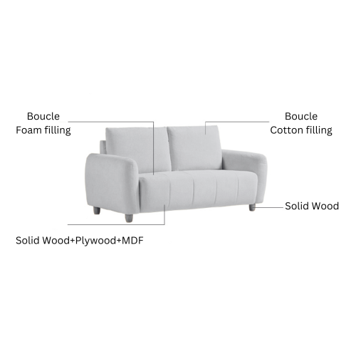 Linspire Aero 2-Seater Boucle Sofa, Beige