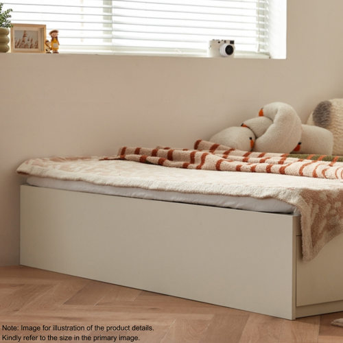 Linspire Lattice Small Double Bed Base with Drawers and Storage Cabinet, Light Grey & Dark Brown