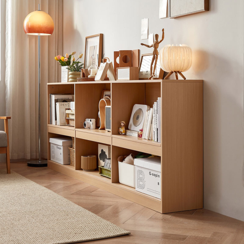 Linspire Lattice Small Double Bed Base with Drawers and Storage Cabinet, Light Grey & Natural