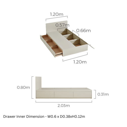 Linspire Lattice Small Double Bed Frame with Drawers