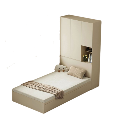 Linspire Lattice Small Double Bed Frame with Drawers and Storage Headboard, 120x243x202cm