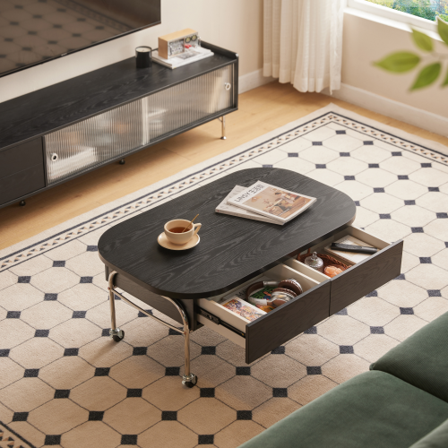 Linspire Meadow Coffee Table with Casters, Black