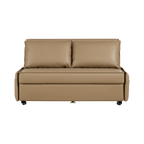 Linspire Lumen 2-Seater Leathaire Sofa Bed, Brown