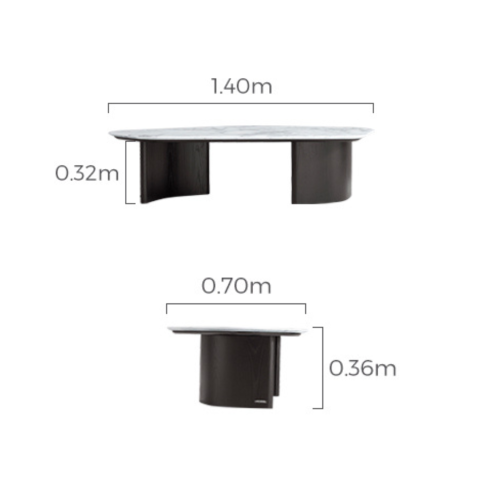 Linspire Moti Sintered Stone Top Coffee Table, 140x70x36cm