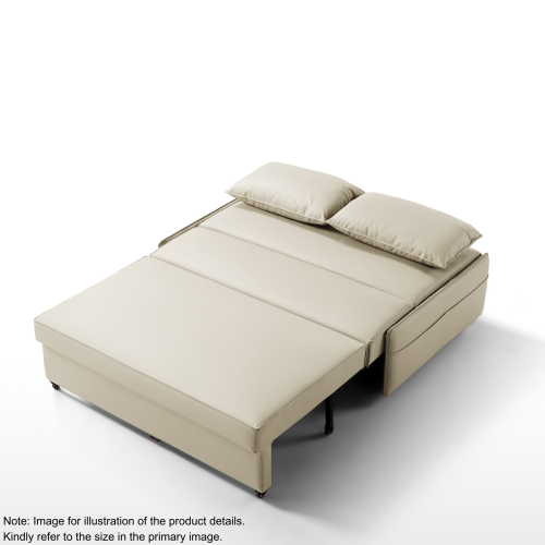 Linspire Lumen Leathaire 1-Seater Sofa Bed, Creamy White