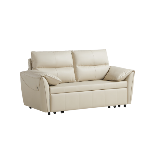 Linspire Quiver 2.5-Seater Leathaire Sofa Bed, Creamy White