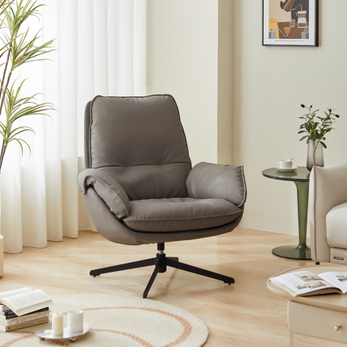 Linspire Myst Leather Armchair, Dark Grey