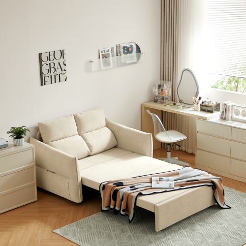 Linspire Opal Leathaire 1-Seater Sofa Bed, Creamy White