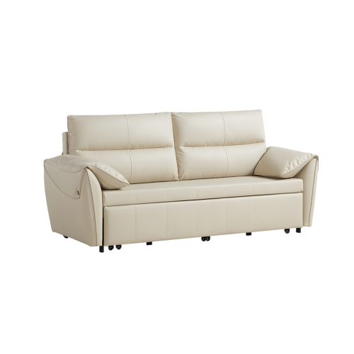 Linspire Quiver 3-Seater Leathaire Sofa Bed, Creamy White