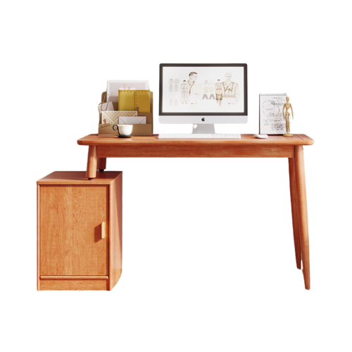 Linspire Radian Extendable Office Desk with Small Cabinet