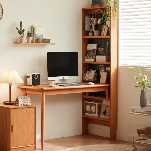 Linspire Radian Extendable Office Desk with Book Rack