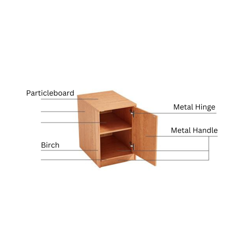 Linspire Radian Extendable Dual Office Desk with a Small Cabinet and a Bookcase