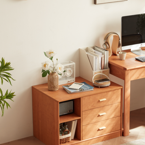 Linspire Radian Extendable Dual Office Desk with a Large Cabinet and a Bookcase