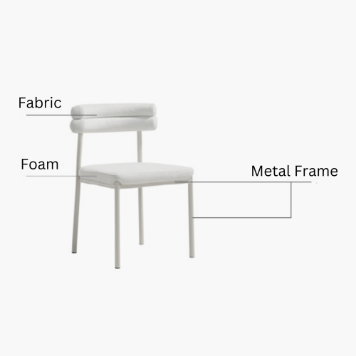 Linspire Tesseract Sintered Stone Top Dining Table with 4 Dining Chairs, Creamy White, 160x80cm