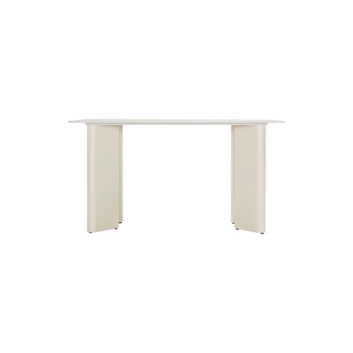 Linspire Tesseract Sintered Stone Top Dining Table with 4 Dining Chairs, Creamy White, 140x80cm