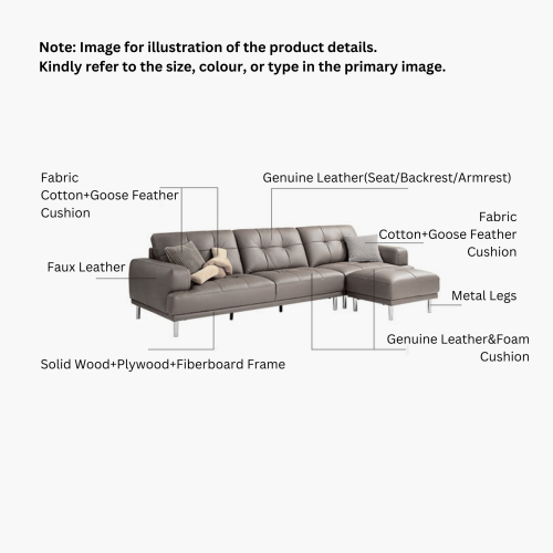 Linspire Vertex 3-Seater Leather Sofa, Brown