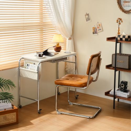 Linspire Trend Office Desk with Casters, Off White