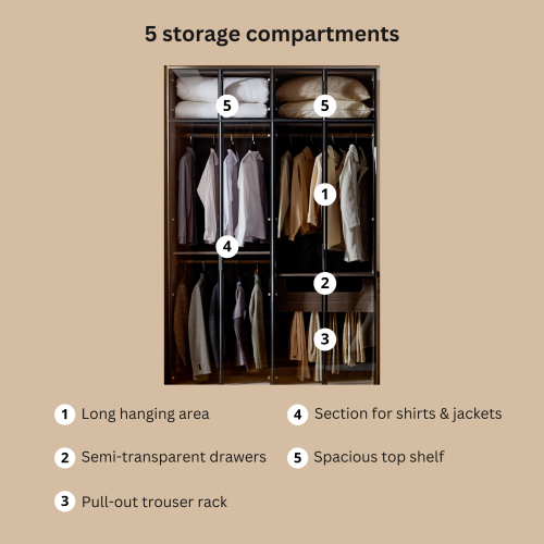 Linspire Unity Wardrobe with Top Cabinet