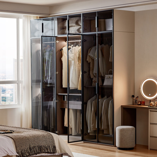 Linspire Unity Wardrobe with Top Cabinet and Sensor Light