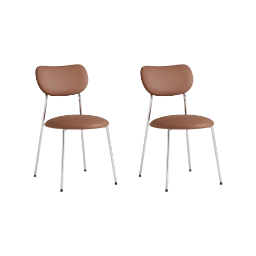 Linspire Zen Leather Dining Chairs, Set of 2, Brown