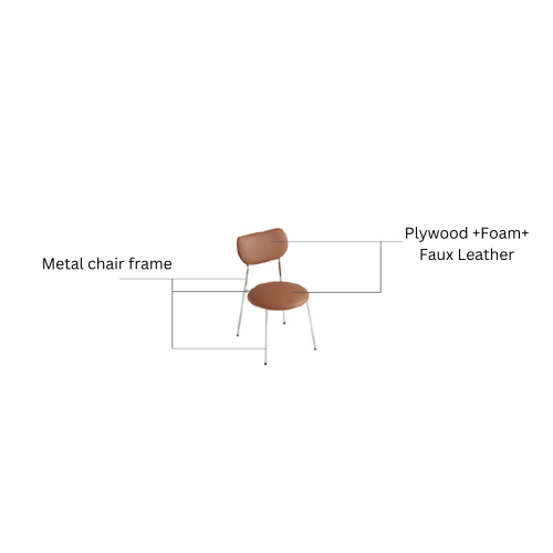 Linspire Zen Leather Dining Chairs, Set of 2, Brown