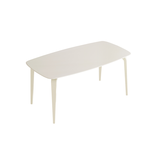 Linspire Warp Glass Top Dining Table, Creamy White, 140x80x75cm