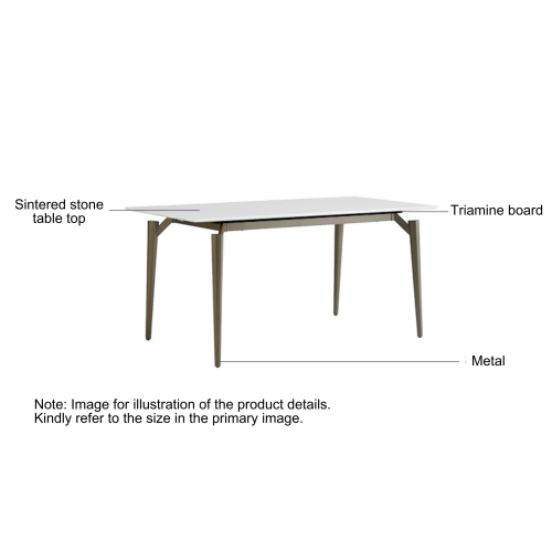 Linspire Xenon Sintered Stone Top Dining Table, 160x80cm