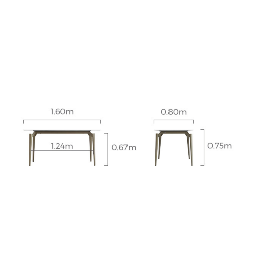 Linspire Xenon Glossy Sintered Stone Top Dining Table, 160x80cm