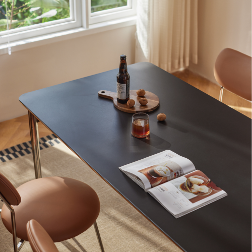 Linspire Zen Sintered Stone Table Top Dining Table, Black, 160x80x75cm