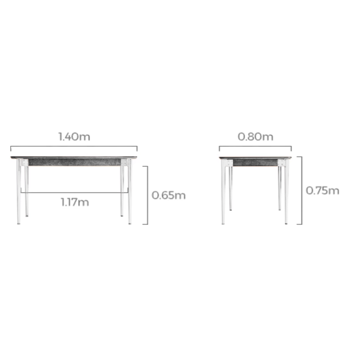 Linspire Zen Sintered Stone Table Top Dining Table, Black, 140x80x75cm