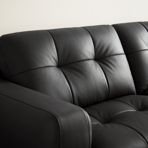 Linspire Vertex 4-Seater Leather Sofa, Black, 301x102x85cm
