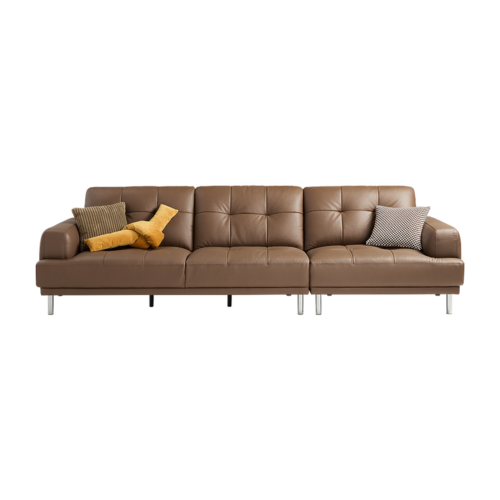 Linspire Vertex 4-Seater Leather Sofa, Brown, 301x102x85cm