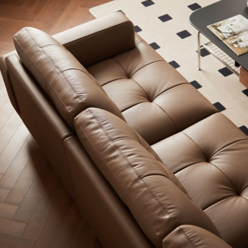 Linspire Vertex 4-Seater Leather Sofa, Brown, 301x102x85cm