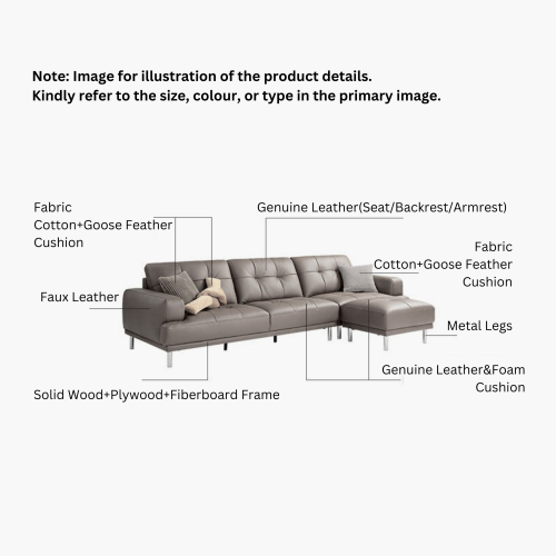 Linspire Vertex 3-Seater Leather Sofa, Black