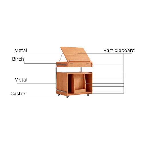 Linspire Zen Movable Storage Side Table with Casters